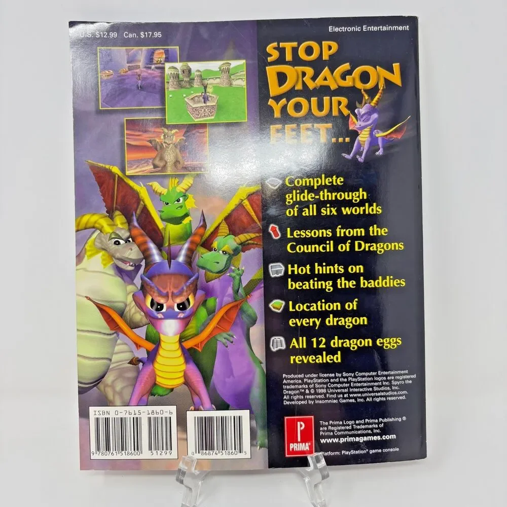 Spyro the Dragon Prima Official Strategy Guide 1st Edition 1998 PlayStation PS1